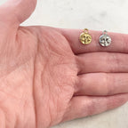 Pewter Small Round Detailed Full Moon Face Charm Double Sided (2pc)