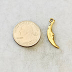 Pewter Long Crescent Moon Silhouette Charm Celestial Pendant (2pc)