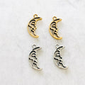 Pewter Thick Cut Out Crescent Moon Celestial Charm Silhouette (2pc)