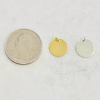 12mm Sterling Silver or Vermeil Round Stamping Disc in Gold or Simple Dainty