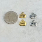 Pewter Wide Oval with Laugh Charm Pendant Inspirational Charm (2pc)