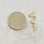 Gold Plated or Brass Long Curled Cubic Zirconia Snake Serpentine Charm