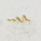 Gold Plated or Brass Long Curled Cubic Zirconia Snake Serpentine Charm