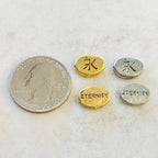 Pewter Chinese Eternity Bead Symbol Oval Bead Inspirational (2pc)