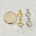 Pewter Diamond Shape with I Hope Charm Pendant Inspirational (2pc)