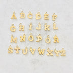 14K Gold Filled Initial Block Letter Charm Drop Small Tiny Personalized