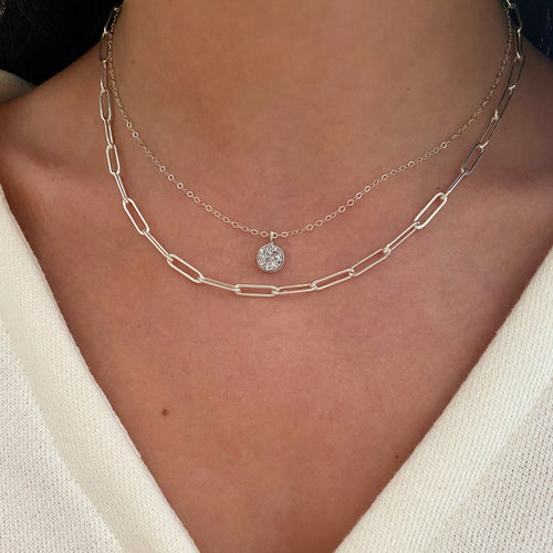 13mmx3.8mm Sterling Silver Bella Necklace