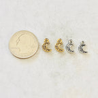 Pewter Tiny Mini Moon Charm Constellation Celestial Charm (2pc)