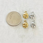 Pewter Small Round Detailed Full Moon Face Charm Double Sided (2pc)