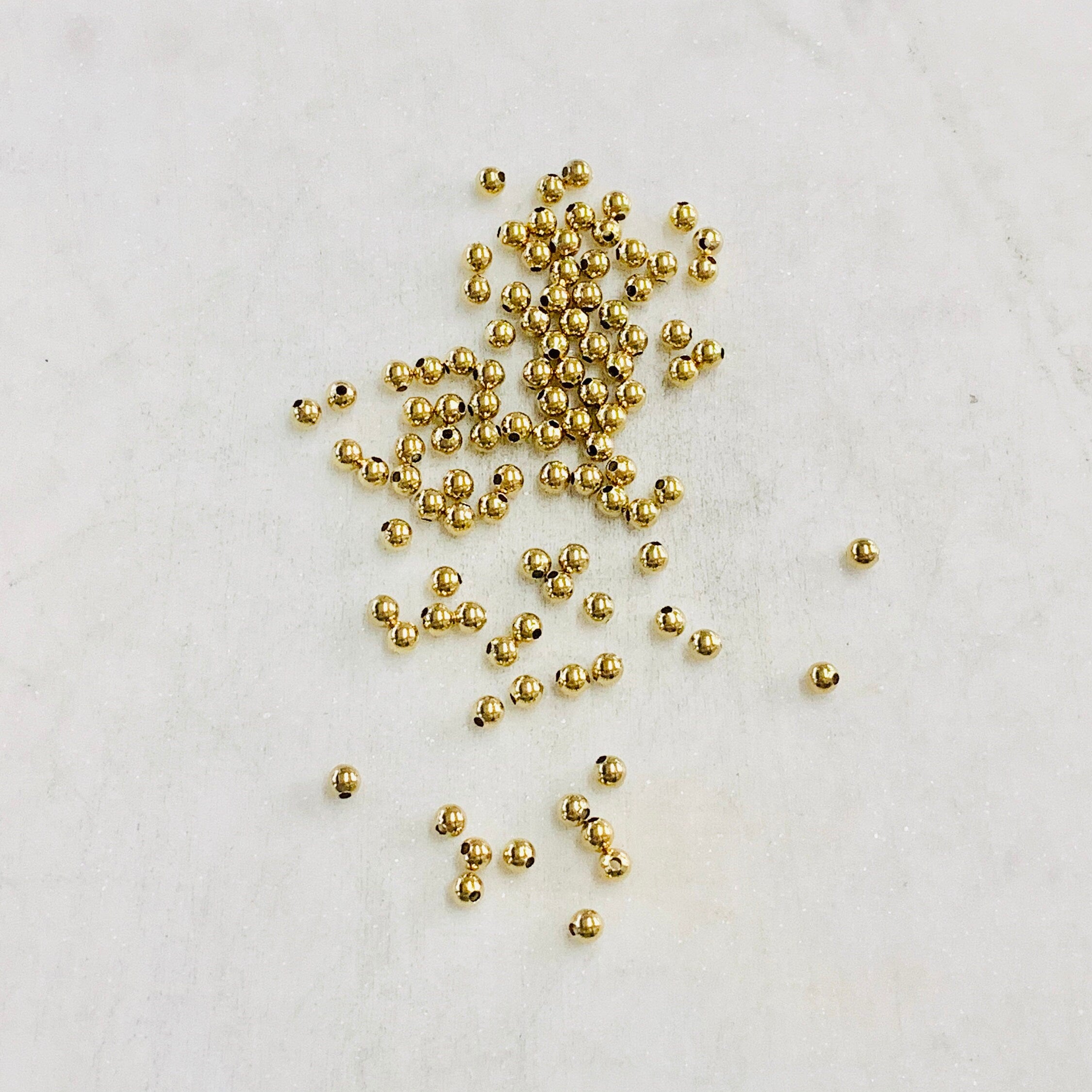 Gold Plated 3mm Round Spacer Beads (100pc)
