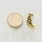 Pewter Thick Cut Out Crescent Moon Celestial Charm Silhouette (2pc)