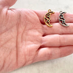 Pewter Thick Cut Out Crescent Moon Celestial Charm Silhouette (2pc)
