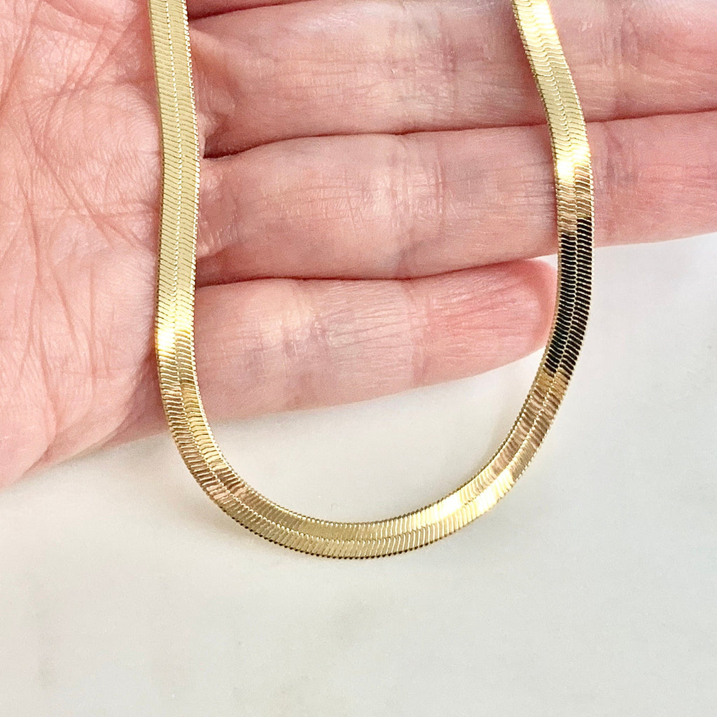 Sterling Silver or 18K Gold Filled Ready to Wear Finished Herringbone Chain