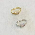 19mmx10mm Gold Plated or Rhodium Plated or Pave CZ Screw Carabiner Clasp