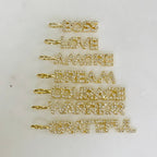 Gold Plated Pave CZ Boss Love Amore Dream Courage Warrior