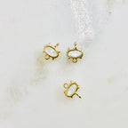 Gold Plated Tiny Oval Opal Connector Dainty Bezel 7mm x 5mm Gold