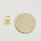 9mmx 6mm Gold Plated Dainty Mini Pave CZ Detailed Lock Charm