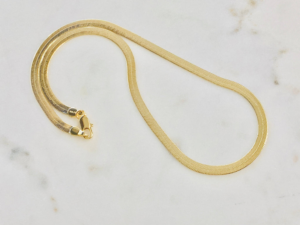 Sterling Silver or 18K Gold Filled Ready to Wear Finished Herringbone Chain