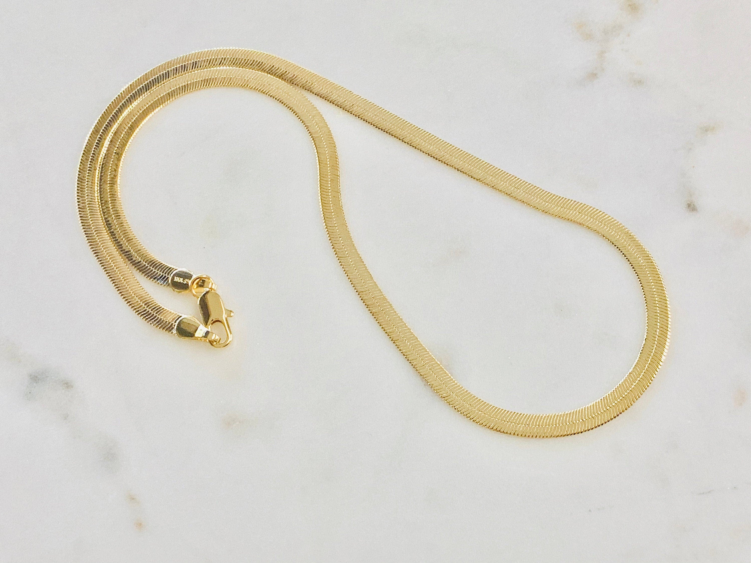 Sterling Silver or 18K Gold Filled Ready to Wear Finished Herringbone Chain