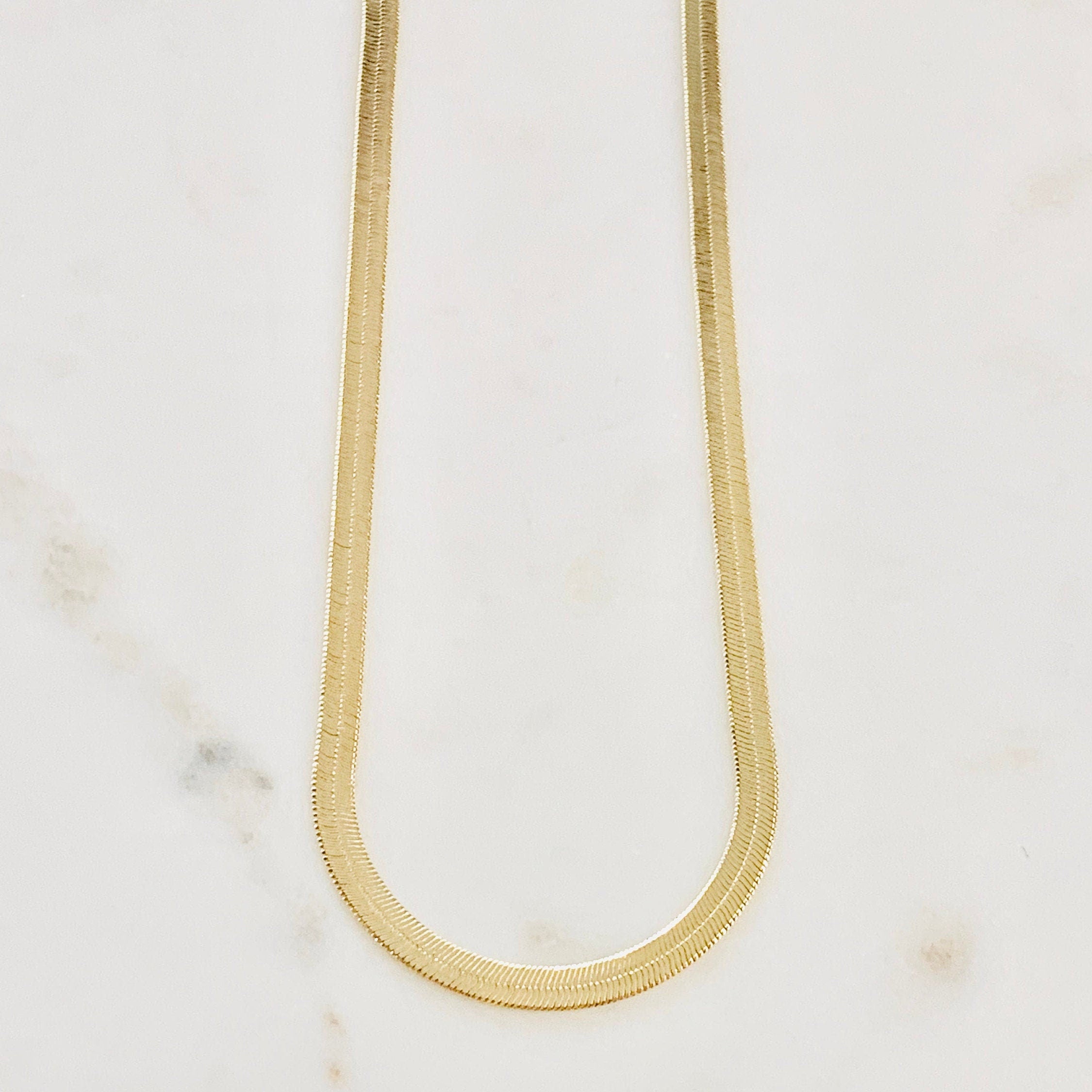Sterling Silver or 18K Gold Filled Ready to Wear Finished Herringbone Chain