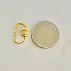 19mmx10mm Gold Plated Rope Style Carabiner Screw Clasp Necklace Connector