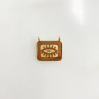 Gold Plated Rectangle CZ Evil Eye Charm Cubic Zirconia Protector