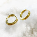 Gold Plated Thick Mini Hoop Earrings Earring Sold As Pair (2pc)