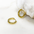 Gold Plated Thick Mini Hoop Earrings Earring Sold As Pair (2pc)