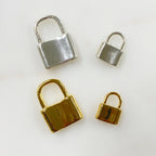 Sterling Silver or Vermeil Padlock Lock Charm in Small or Large or Best Friend