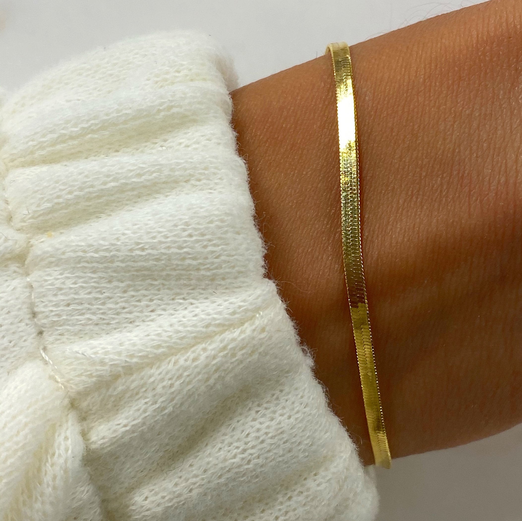 Gold Plated Ready to Wear Herringbone Bracelet
