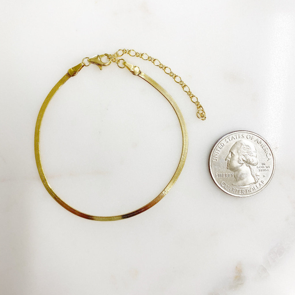 Gold Plated Ready to Wear Herringbone Bracelet