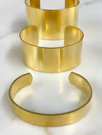 Raw Brass Smooth Cuff Bracelet Small Medium or Large Ready