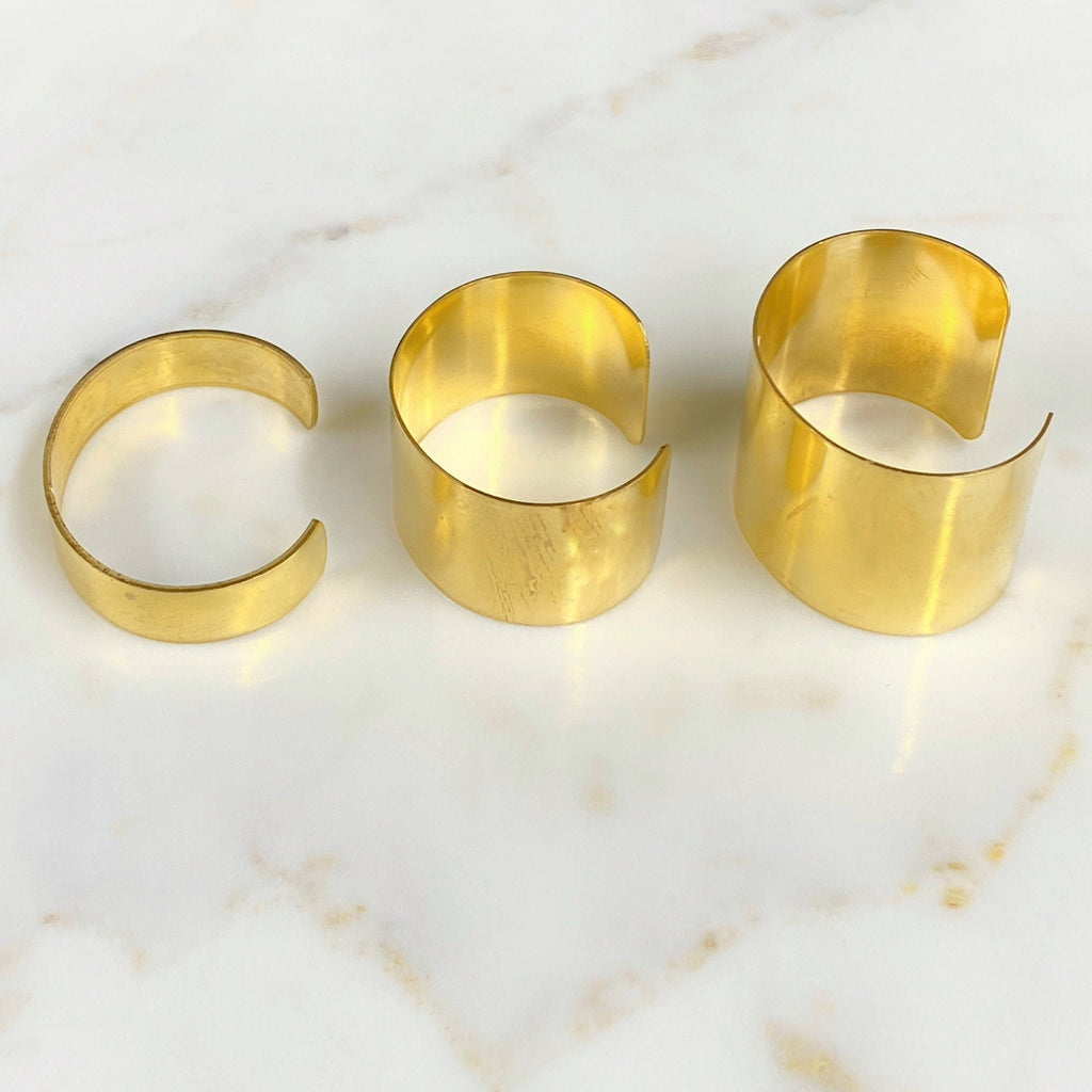 Raw Brass Smooth Cuff Bracelet Small Medium or Large Ready