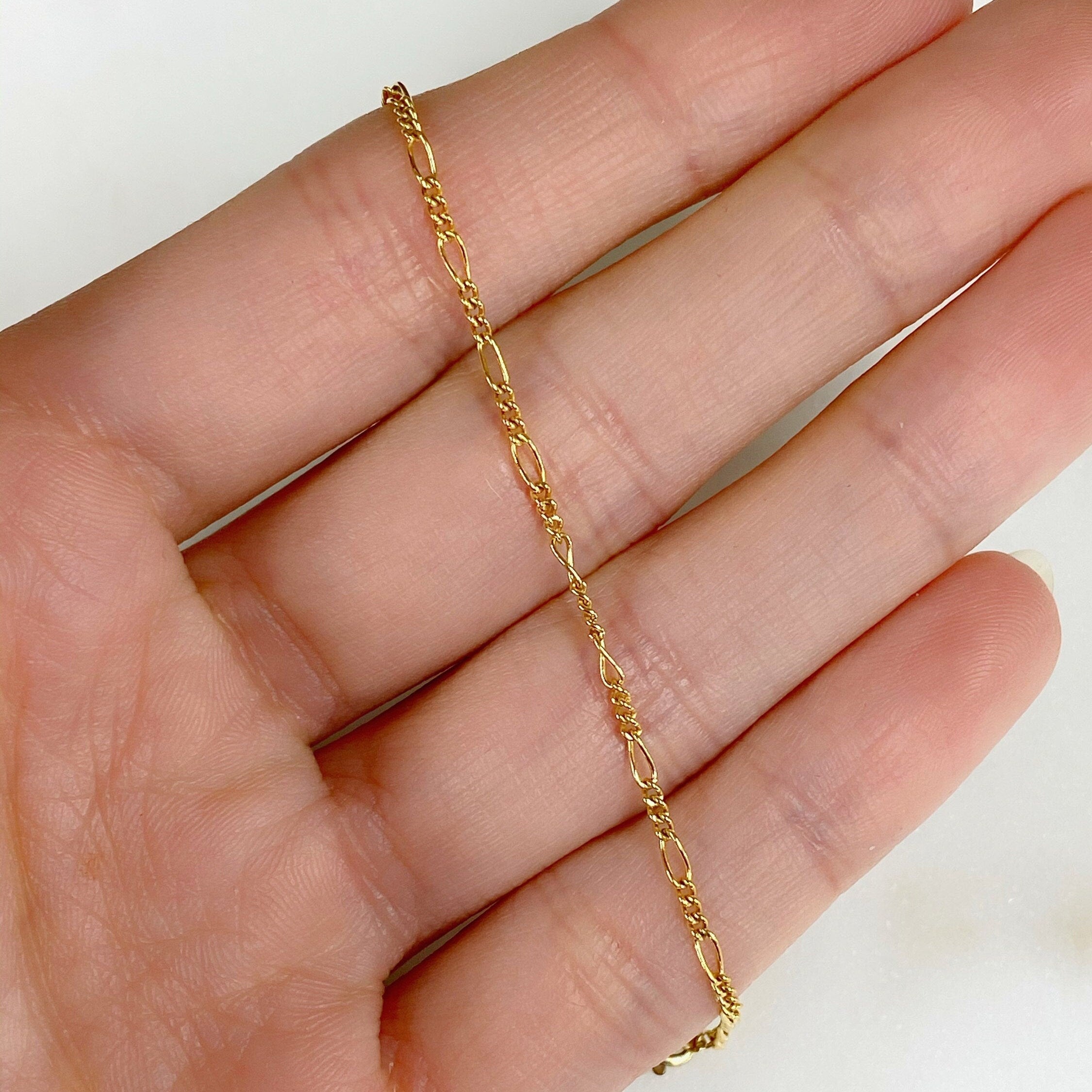 14K Gold Filled Ava Anklet Dainty Thin Chain Ready to Wear Anklet