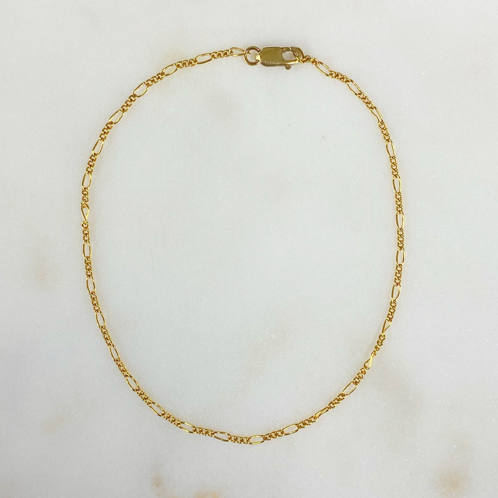 14K Gold Filled Ava Anklet Dainty Thin Chain Ready to Wear Anklet