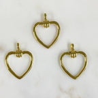 Gold Plated Enamel Heart Charm Red Black or White