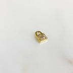 8mmx5mm Gold Plated Teeny Tiny CZ Pave Lock Charm Simple Mini Lock Charm