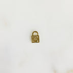 8mmx5mm Gold Plated Teeny Tiny CZ Pave Lock Charm Simple Mini Lock Charm