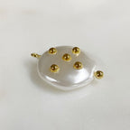 Gold Plated Round Acrylic Pearl Charm Baroque Acrylic Pearl Charm