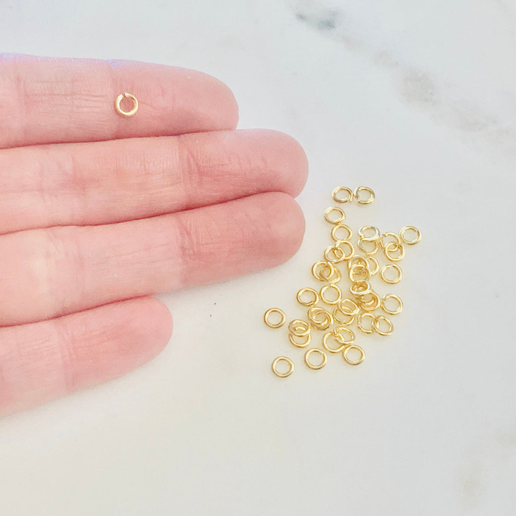 Base Metal Heavy Weight 4mm 18 Gauge Open Jump Ring Charm Links (144pc)