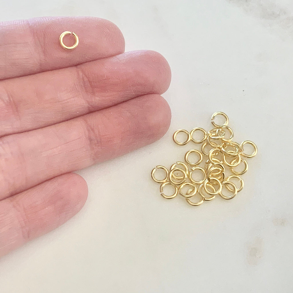 Base Metal Heavy Weight 5mm 18 Gauge Open Jump Ring Charm Links (144pc)