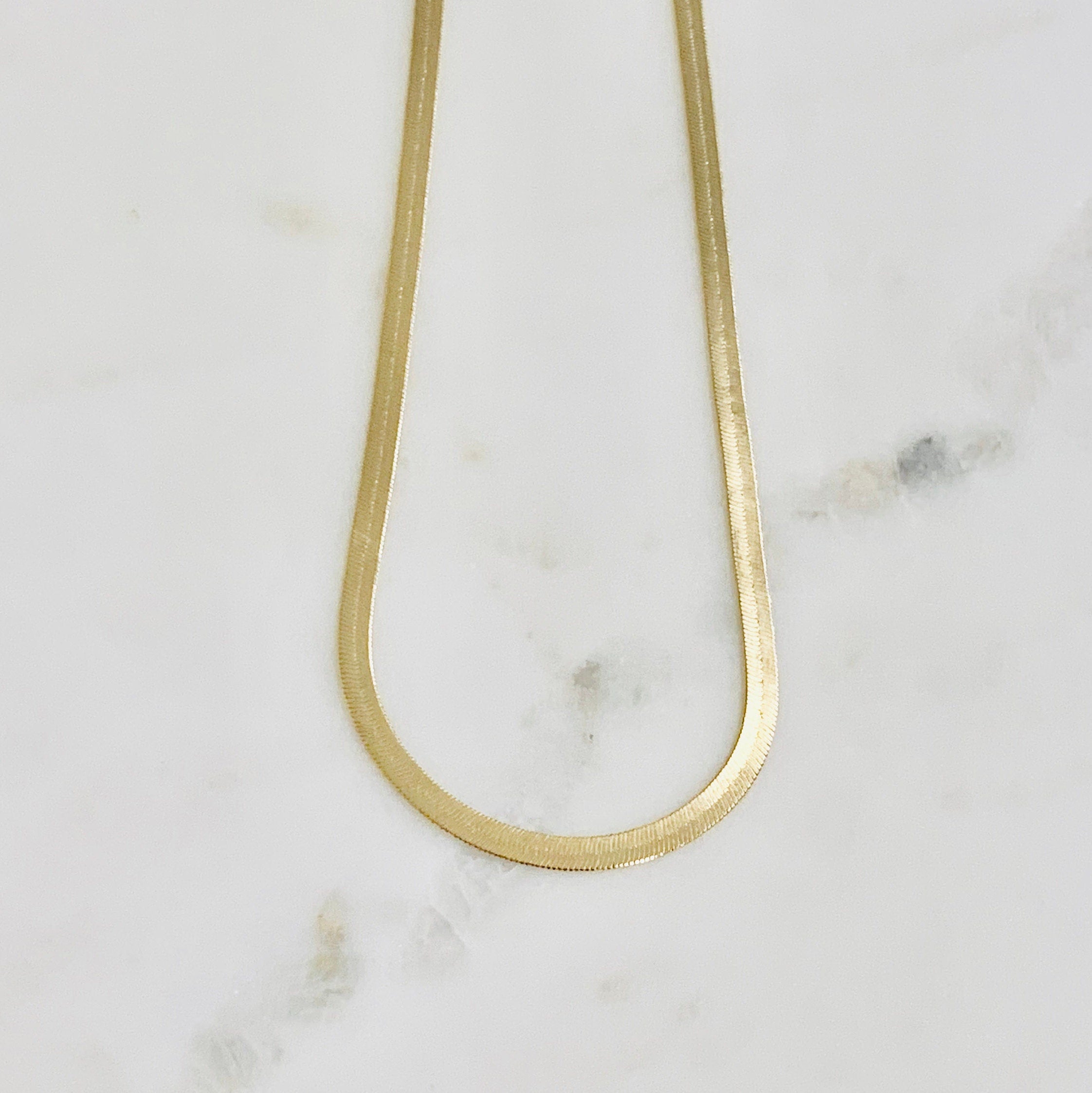 Sterling Silver or 18K Gold Filled Ready to Wear Finished Herringbone Chain