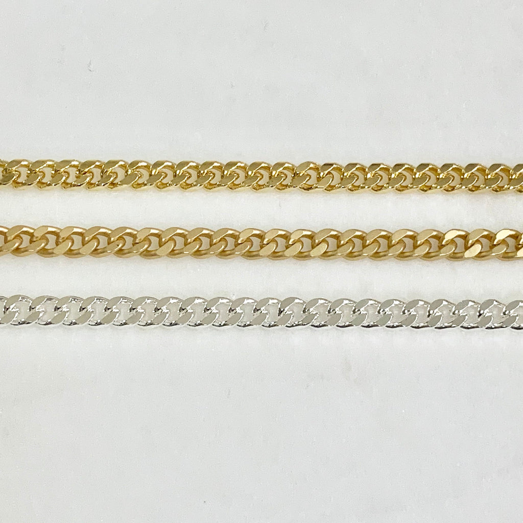 4mmx5mm Brass Gold or Silver Plated Chain Small Faceted – Sold by the Foot