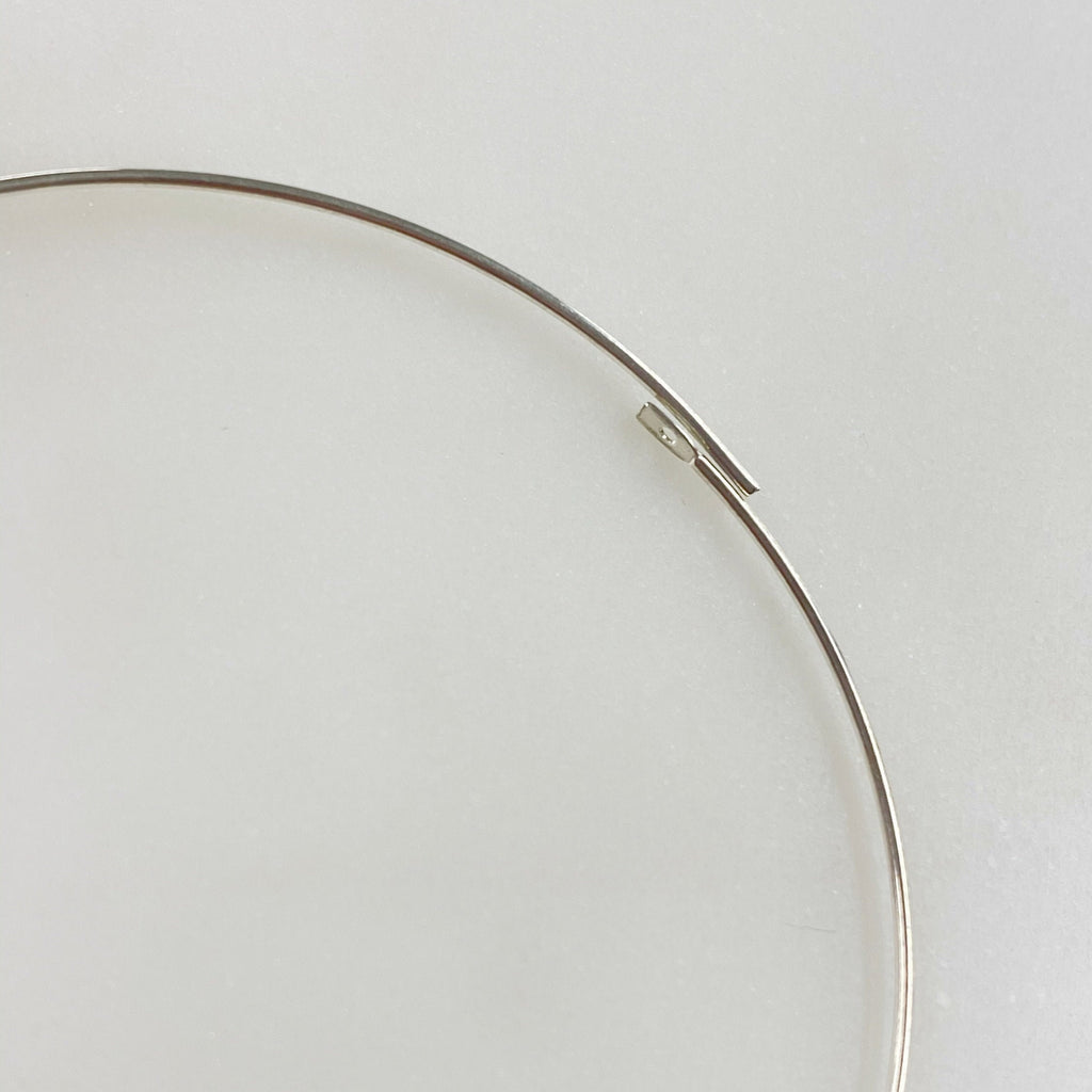 Sterling Silver Beading Hoop Earring Wire 50mm Earring Wires Earring (2pc)