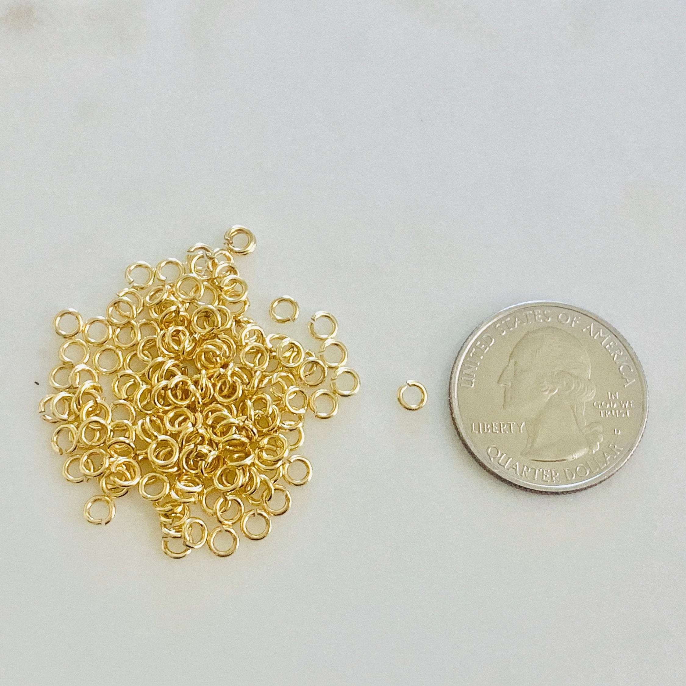 Base Metal Heavy Weight 3mm 18 Gauge Open Jump Ring Charm Links (144pc) – Gold