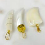 Gold Plated Mother of Pearl Tusk Pendant Charm Choose Your Style