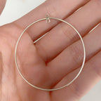 Sterling Silver Circle Round 40mm Chandelier Finding with Inside Ring (2pc)
