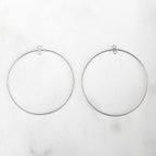 Sterling Silver Circle Round 40mm Chandelier Finding with Inside Ring (2pc)