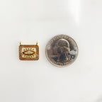 Gold Plated Rectangle CZ Evil Eye Charm Cubic Zirconia Protector