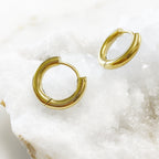 Gold Plated Thick Mini Hoop Earrings Earring Sold As Pair (2pc)